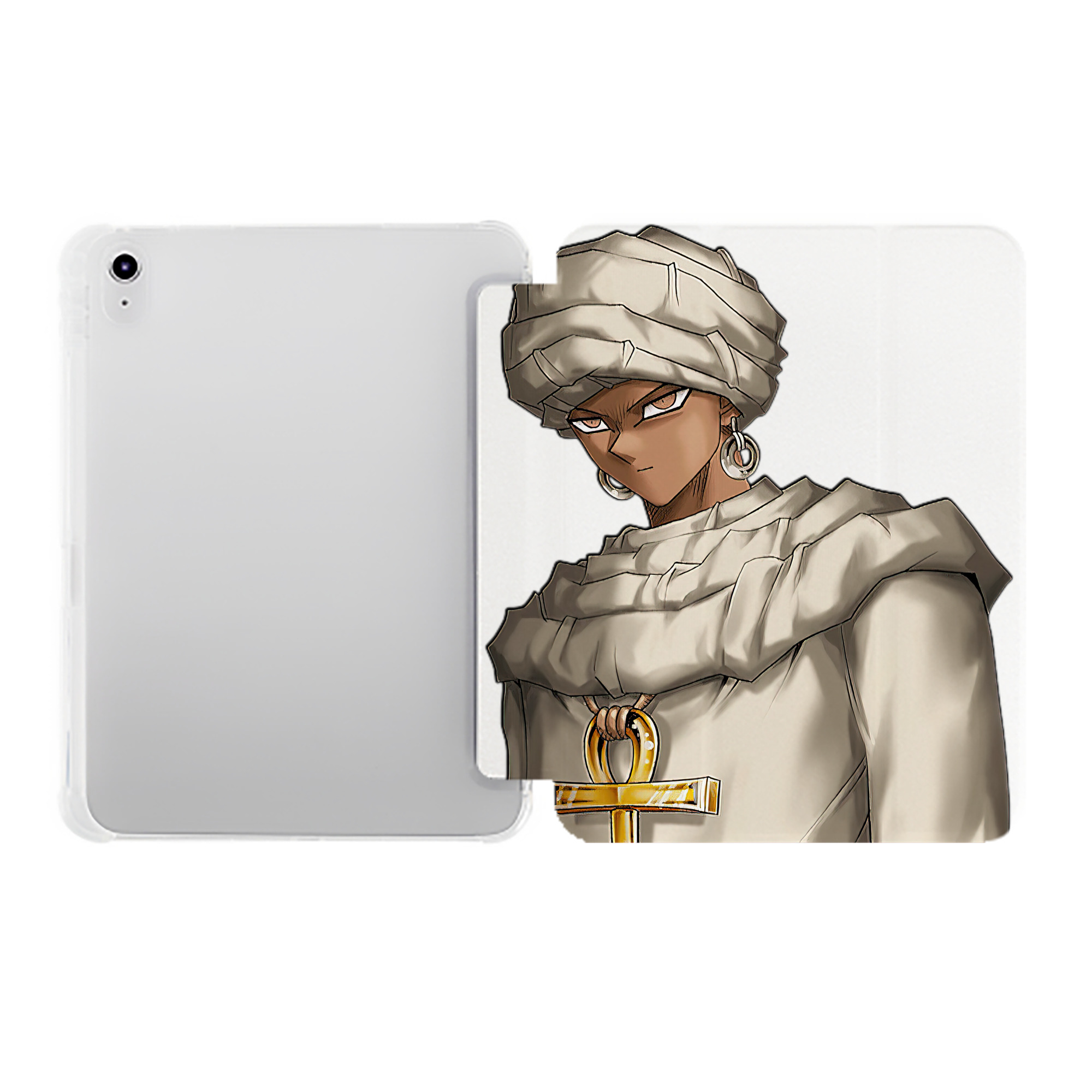 （画像用） 遊☆戯☆王 Yu-Gi-Oh! IPad ケース ペン収納付き 三つ折りスタンド PUレザー×シリコン 対応機種9.5/10.5/10.9インチ